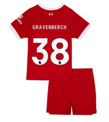 Liverpool Ryan Gravenberch #38 Primera Equipación Niños 2023-24 Manga Corta (+ Pantalones cortos)